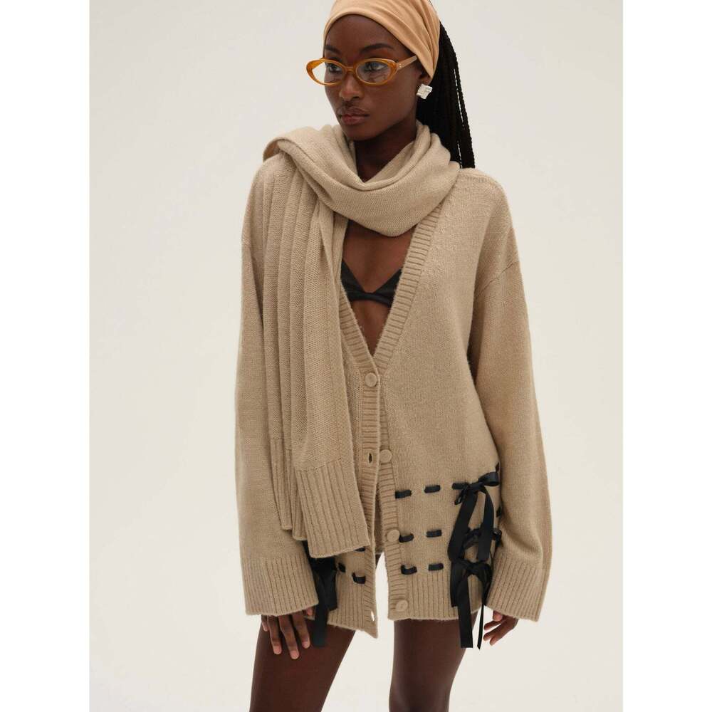 For Love & Lemons Solana Cardigan with Scarf M/L / Tan